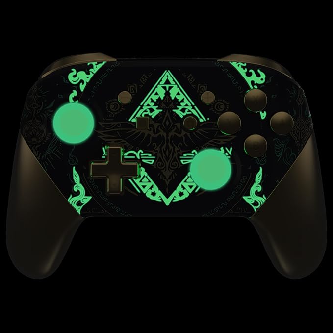 Glow in Dark - Totem of Kingdom Black Octagonal Nintendo Switch Pro Controller.