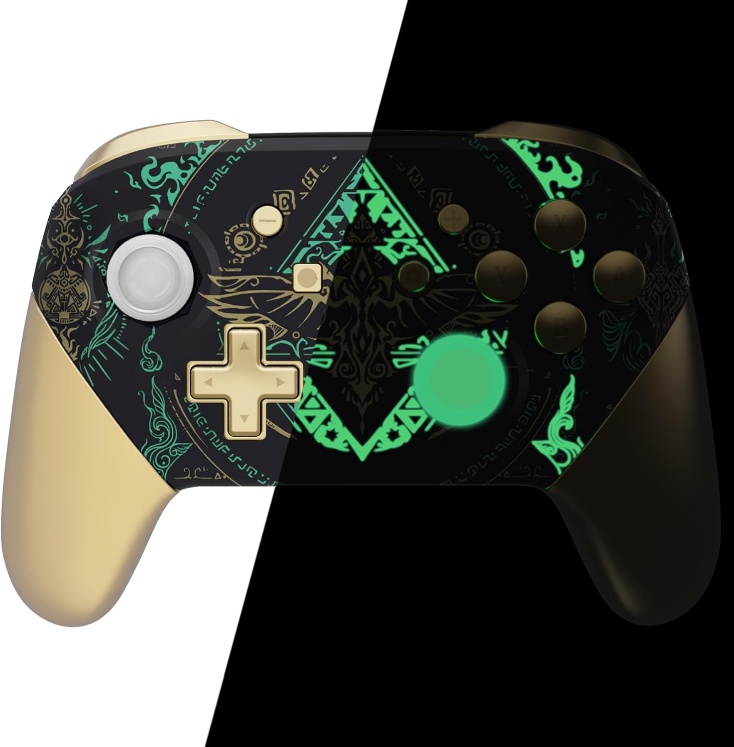 Glow in Dark - Totem of Kingdom Black Octagonal Nintendo Switch Pro Controller.